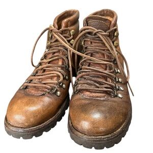 Authentic Vintage Frye Women's Heavy Duty Brown Leather Boots Shoes 77408 Sz 8.5